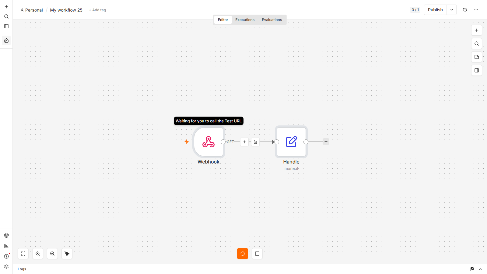An n8n workflow with a Webhook trigger connected to an Edit Fields node